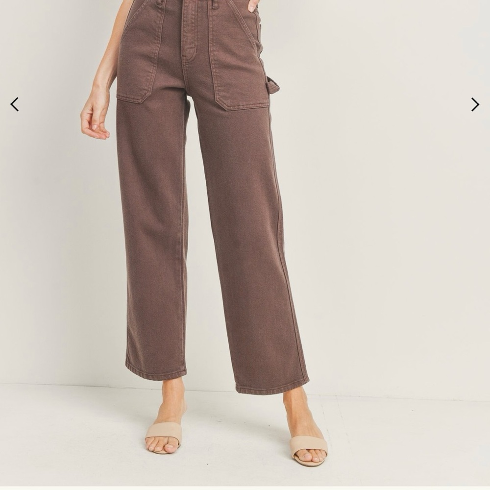 TAN High-Waisted Wide-Leg Pants